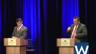 Jon Tester and Denny Rehberg spar in second US Senate debate [upl. by Alaek]