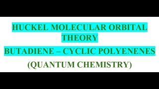 HMOT  13 BUTADIENE  CYCLIC POLENES [upl. by Aiel197]