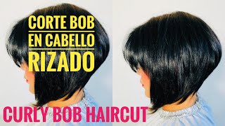 Corte Bob en Cabello Rizado  CURLY BOB HAIRCUT [upl. by Llertram]