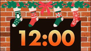 12 Minute Stockings Over Fireplace Timer Holiday Jingle at End [upl. by Ahsoyem397]