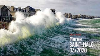 Marée 117 Mars 2020 filmée en drone  SaintMalo  Bretagne  France [upl. by Hurless242]