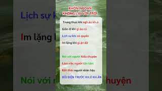 KHÔN NGOAN videoshort baihoccuocsong tuduythanhcong [upl. by Ylrebmic167]