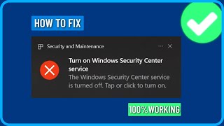 How to Fix Windows Security Center Service is Turned Off or Missing in Windows 1011 [upl. by Priebe]