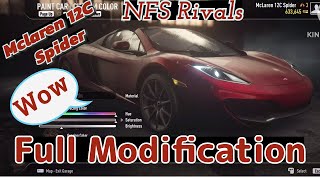 Full Modification amp Customization of McLaren 12C Spyder in Need for Speed Rivals  Red Glossy Finish [upl. by Agnesse103]