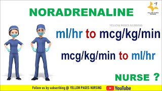 Noradrenaline  mcg calculation from mlhour [upl. by Ira490]