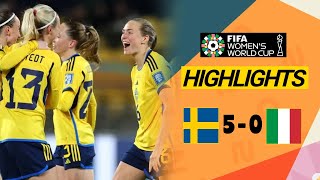 Sweden vs Italy 50  VM Fotboll 2023 Damer  Mål och Höjdpunkter [upl. by Yllac798]