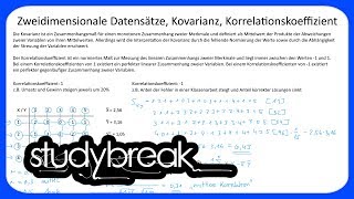 Zweidimensionale Datensätze Kovarianz Korrelationskoeffizient  Statistik [upl. by Aundrea]