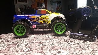 UNBOXING HSP 110 Nitro Gas Monster Truck 4WD RTR 88038 [upl. by Nahor159]