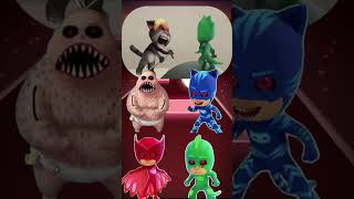 Catboy Gekko PJ Masks Coffin Dance Meme Battle with My Talking Tom in Real Life Tiles Hop shorts [upl. by Elleiand]