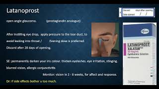 latanoprost xalatan glaucoma OSCE pharmullary OSCE counselling Roze Pharm [upl. by Feola]