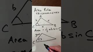 Area rule using trigonometry maths gcsemaths triangle [upl. by Ariek]