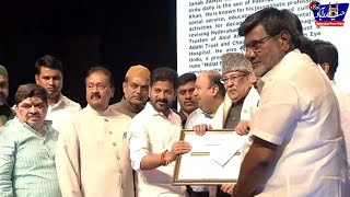 CM Revanth Reddy presents Maulana Abul Kalam Azad National Award to Zahed Ali Khan amp others [upl. by Padget355]