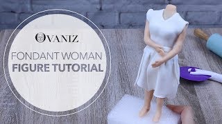 How to make fondant woman  fondant woman figure tutorial  how to make standing fondant figures [upl. by Gladstone]