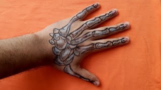 Cómo dibujar una mano esqueleto  how to draw a skeleton hand [upl. by Jessa889]