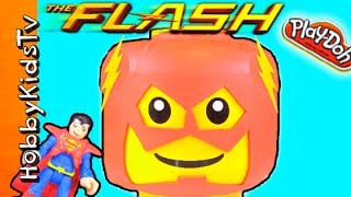 GIANT FLASH PlayDoh Lego Head Makeover  Blind Box Surprise [upl. by Lefty]