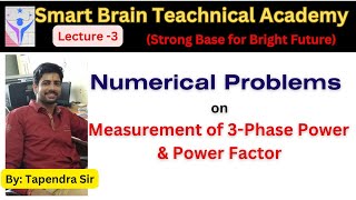 Numerical on 3Phase Power amp Power Factor  Numerical on Two Watt Meter Method rsebje sscjen [upl. by Dove]