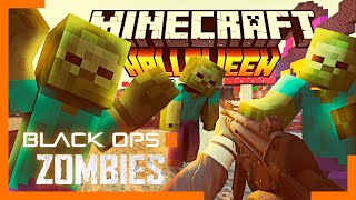 BLOCOS ZUMBIS e ABÓBORAS Minecraft Halloween  Custom Zombies 24 [upl. by Htenek]