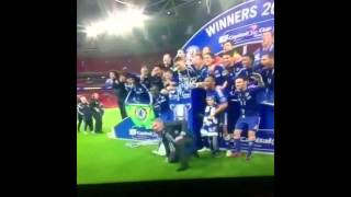 Chelsea vs Tottenham Final capital one mourinho celebration 01032015 [upl. by Northrup]