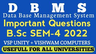 DBMS important questions And preparation strategy  BSc  SEM4 [upl. by Akinor]