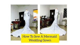 HOW TO SEW A MERMAID WEDDING DRESSCORSET GOWN SEWING [upl. by Cristin997]