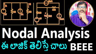 Nodal Analysis In Telugu  Solved Problem BEEETelugu Journey with Joga Rao [upl. by Ahsinek589]