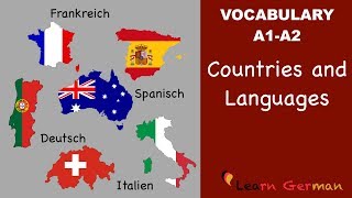 Learn German Vocabulary  Countries amp Languages in German Länder und Sprachen [upl. by Ahseral779]