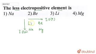 The less electropositive element is [upl. by Philipson]