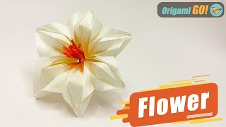 How to Make an Origami Flower  Paper Gardenia Flower Easy Tutorial origami [upl. by Eedia]