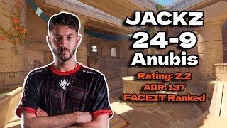 JACKZ 249 Anubis FACEIT Ranked July 10 2024  CS2 POVDEMO [upl. by Lleynad]