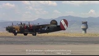 B24 Liberator warmup amp TakeOff [upl. by Sollars]