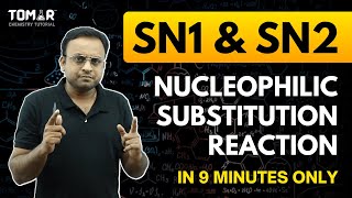 Nucleophilic substitution reaction  SN1 amp SN2 Class 12 Haloalkane and Haloarenes [upl. by Atterehs626]