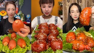 ASMR SOSLU ÇİN YEMEKLERİ YEME  Spicy Sheep Brain Collection  吃辛辣的中国食物 MUKBANG SATISFYING [upl. by Asiulana]