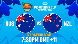 LIVE  FINAL Australia v New Zealand  FIBA U15 Womens Oceania Cup 2024 [upl. by Anairt]