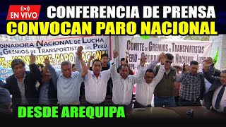 ¡ÚLTIMO MINUTO🚨 CONFERENCIA DE PRENSA CONVOCATORIA DE PARO NACIONAL DESDE AREQUIPA [upl. by Aticilef]