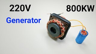 Electricity 220V 800KW Table Fan Motor Copper Coil Magnet Free electricity Generator [upl. by Balbinder32]