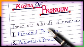 Kinds of Pronoun  definition of pronoun  pronoun [upl. by Relyc]