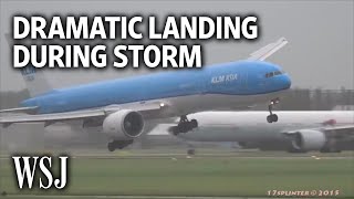 Dramatic Video Shows Plane Landing During Violent Storm [upl. by Venetis]