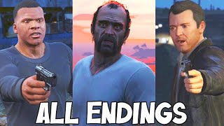 ALL THREE ENDINGS GTA V 21 [upl. by Clarey]