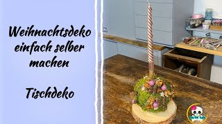 DIY  Tischdeko Weihnachten  Mooskugel einfach selber machen  Weihnachtsdeko selber und [upl. by Lyn]