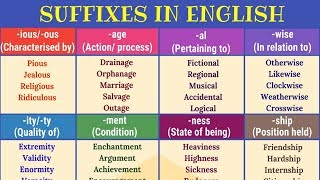 30 Super Useful Suffixes to Increase Your English Vocabulary [upl. by Inalem]