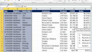 Office 2010 Class 34 How Data Must Be Setup To Use Excel Data Analysis Features [upl. by Ymia]