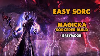 ESO  Easy Sorc  Magicka Sorcerer PVE Build  Greymoor [upl. by Aissac]