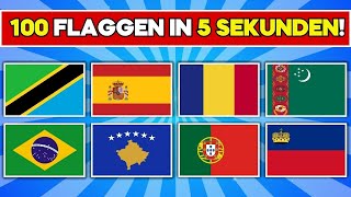 Das schaffst DU NIE 100 Flaggen in 5 Sekunden erraten XXL Flaggenquiz [upl. by Mcclary982]