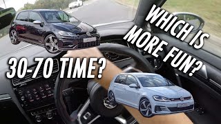 VW GOLF GTI VS GOLF R DRIVING POVREVIEW  WHICH IS MORE FUN [upl. by Brothers189]