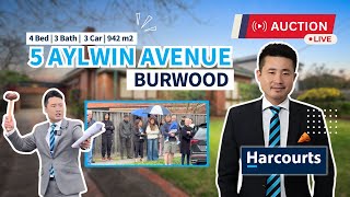 Live Auction  5 Aylwin Avenue Burwood  Auction Results Melbourne [upl. by Bartko]