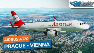 MSFS Prague to Vienna  Airbus A320neo Austrian｜Drawyah [upl. by Slaughter]