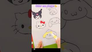 Sanrio Characters drawing and coloring 💗 shorts sanrio kuromi mymelody amp all satisfying [upl. by Kramnhoj839]