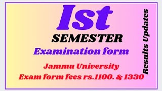 how to fill Ist sem examination form jammuuniversity examinationform ist semester [upl. by Irby]