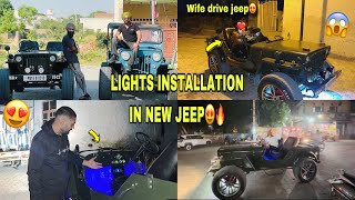 LIGHTS INSTALLSTION IN NEW JEEP😍❤️  Wife Drive Jeep First Time😱  Prabh buttar🔥 [upl. by Esidnac]