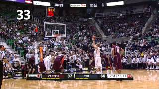 BYUs Tyler Haws scores 42 vs Virginia Tech [upl. by Adnol]